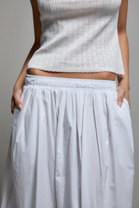 ASHER Skirt Kate Poplin Skirt, White Soho-Boutique