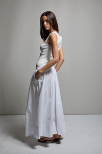 ASHER Skirt Kate Poplin Skirt, White Soho-Boutique