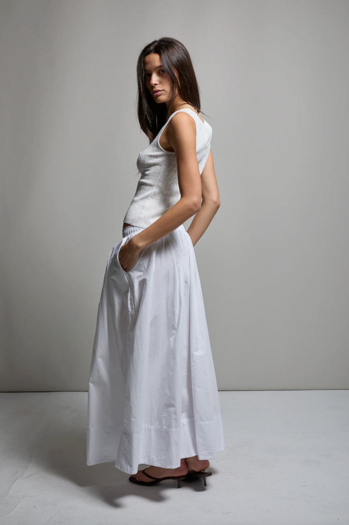 ASHER Skirt Kate Poplin Skirt, White Soho-Boutique