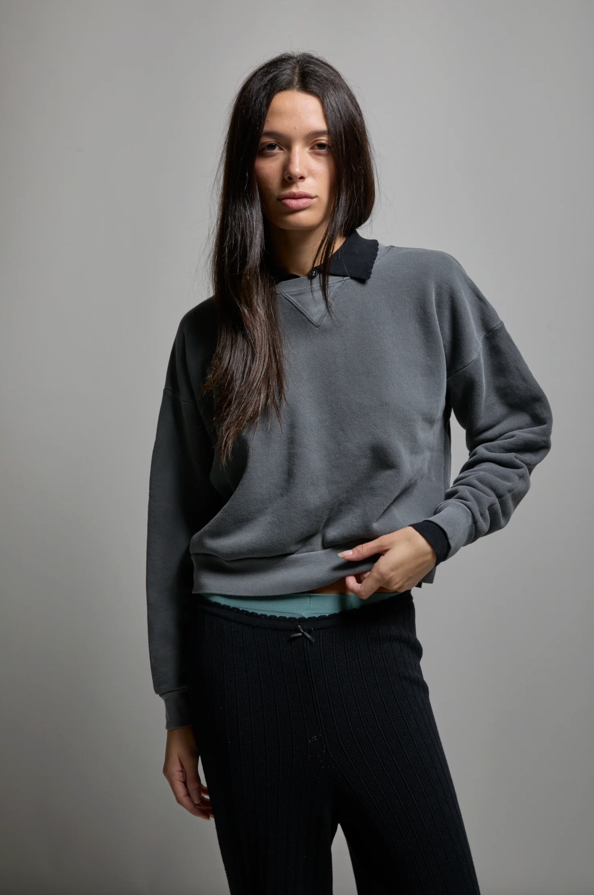ASHER Sweatshirt Cameron Crewneck, Vintage Black Soho-Boutique