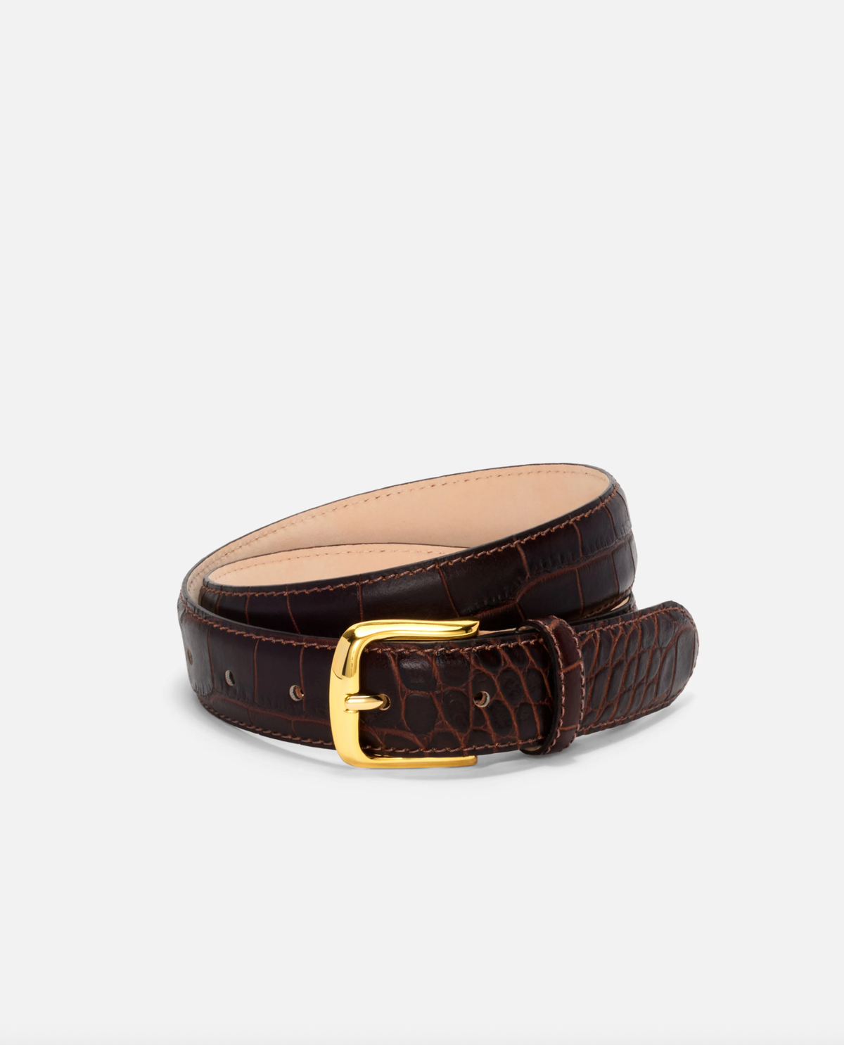Aureum Belt No. 4 Belt, Espresso Croc/Gold Soho-Boutique