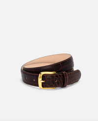 Aureum Belt No. 4 Belt, Espresso Croc/Gold Soho-Boutique