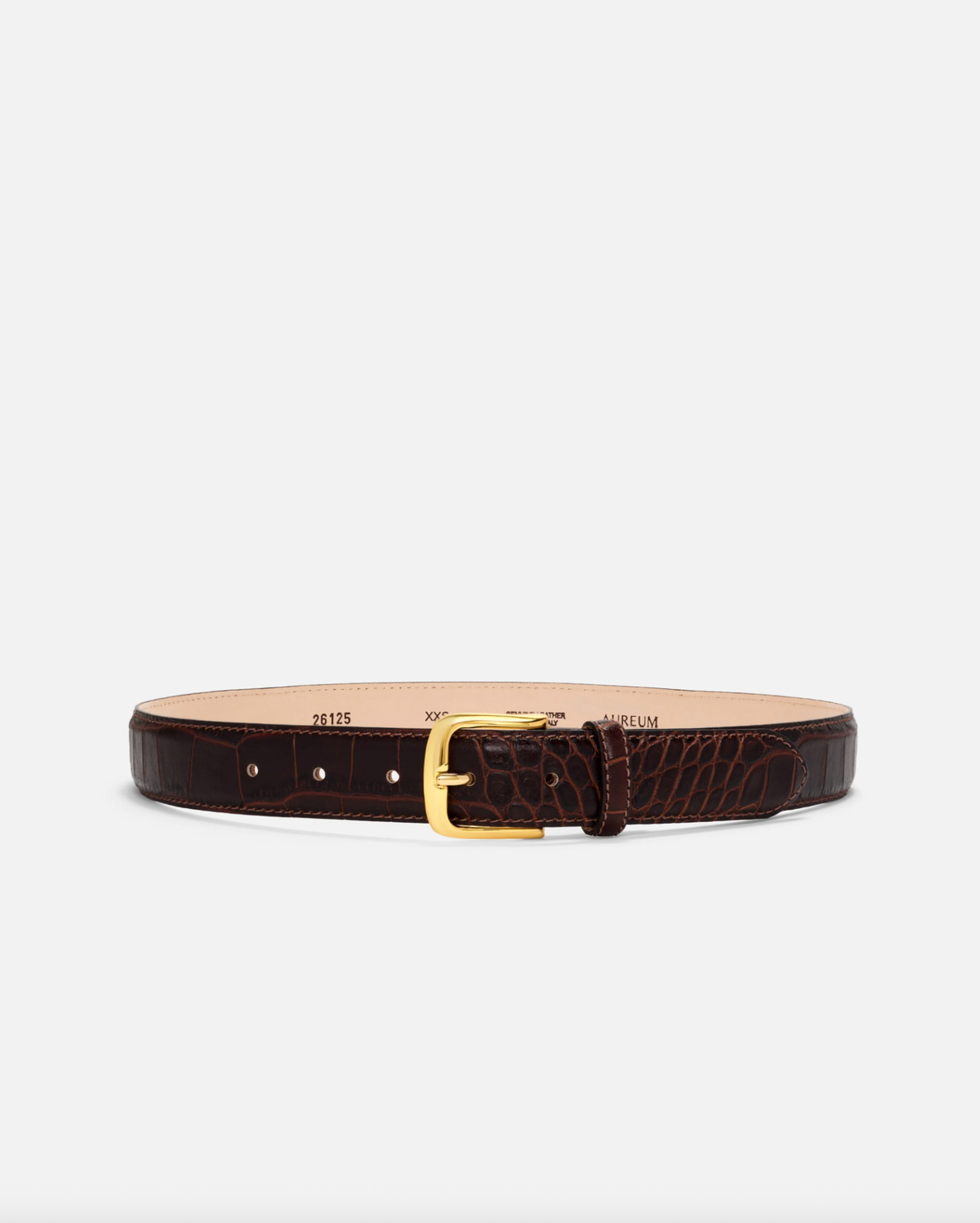 Aureum Belt No. 4 Belt, Espresso Croc/Gold Soho-Boutique