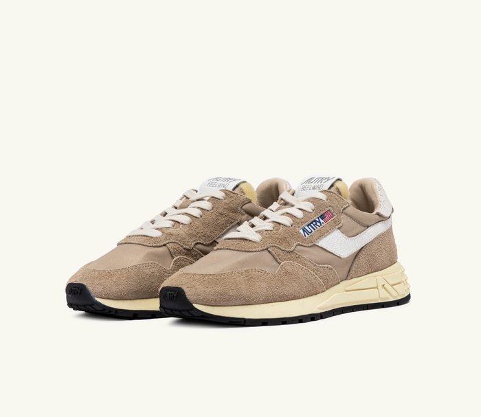 AUTRY Sneakers Reelwind Low Sneakers, Pepper and White Nylon and Suede Soho-Boutique