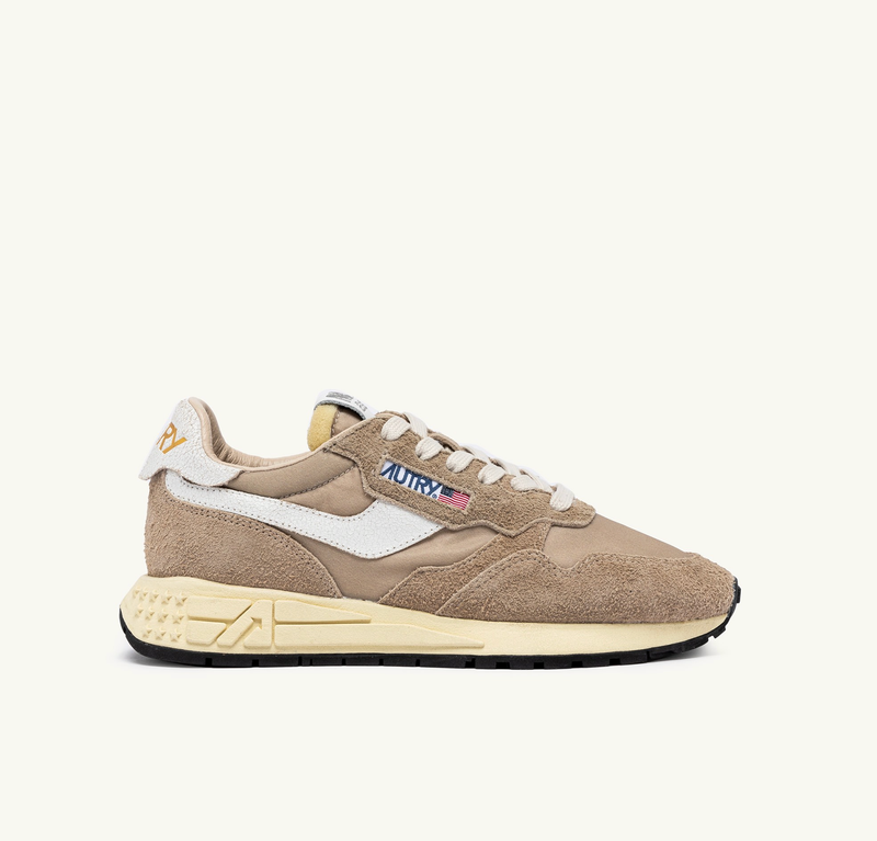 AUTRY Sneakers Reelwind Low Sneakers, Pepper and White Nylon and Suede Soho-Boutique