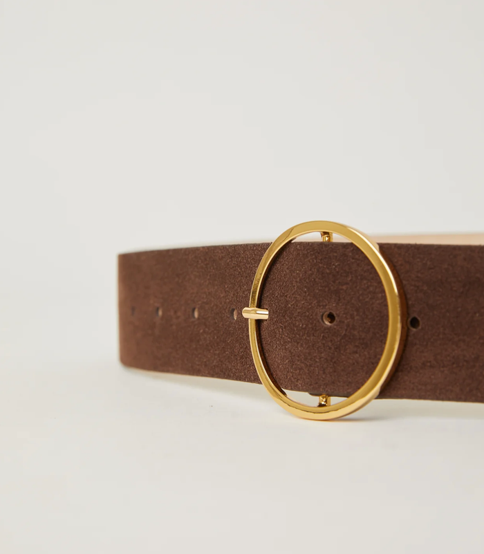 B-LOW THE BELT Belt Molly Belt Suede, Chocolate Gold Soho-Boutique