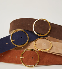 B-LOW THE BELT Belt Molly Belt Suede, Chocolate Gold Soho-Boutique