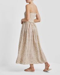 byTiMo Dress Checks Bandeau Dress, Khaki Soho-Boutique