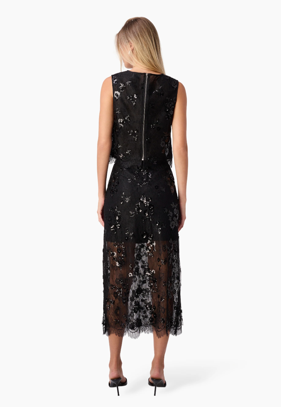 Cami NYC Skirt Aylin Sequin Lace Midi Skirt, Black Soho-Boutique