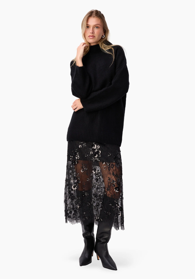 Cami NYC Sweater Catherine Cashmere Blend Sweater, Black Soho-Boutique