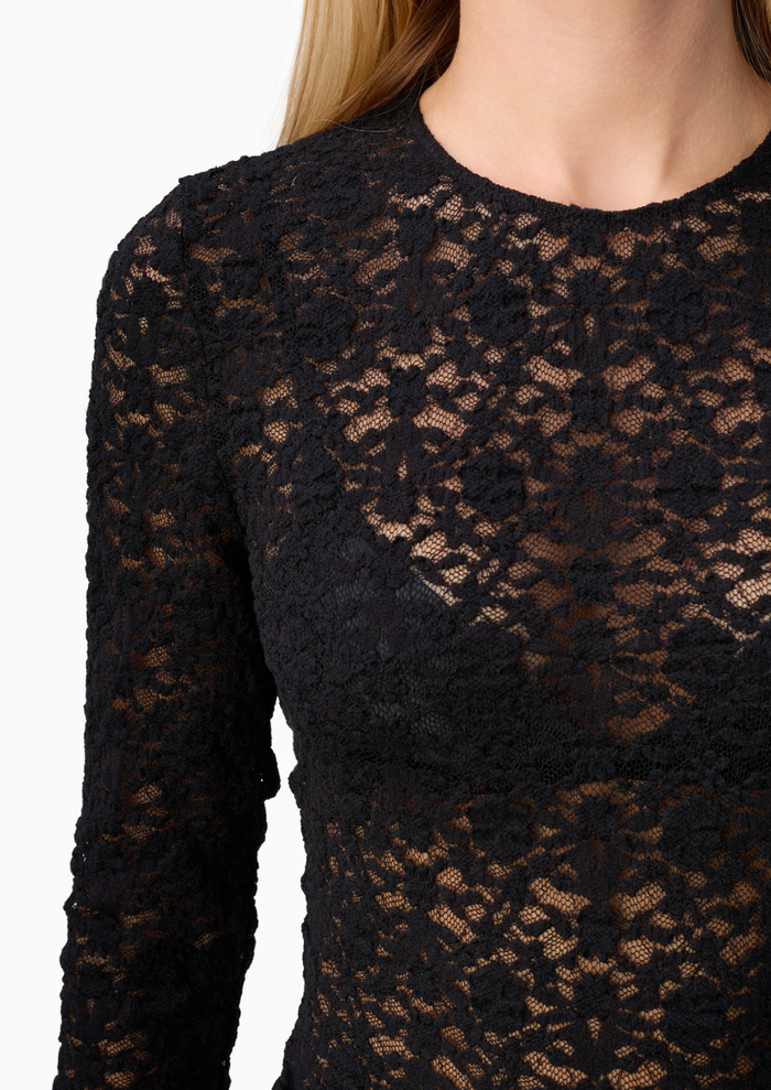 Cami NYC Top Meli Stretch Lace Top, Black Soho-Boutique