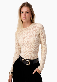 Cami NYC Top Meli Stretch Lace Top, Bone Soho-Boutique