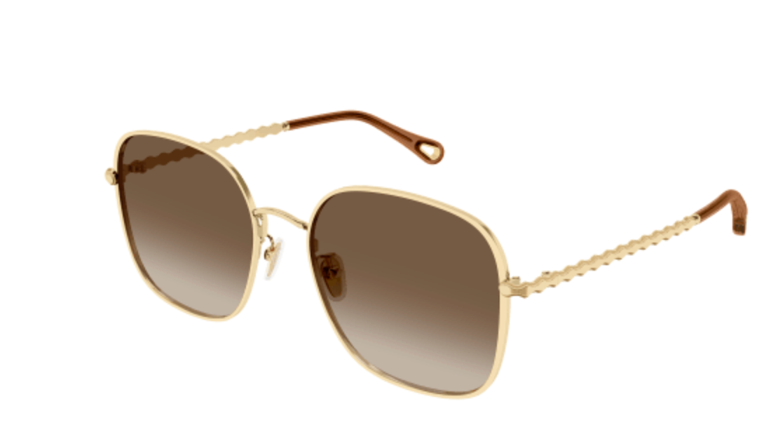 Chloé Sunglasses Chloé Squared Sunglasses, Gold Soho-Boutique