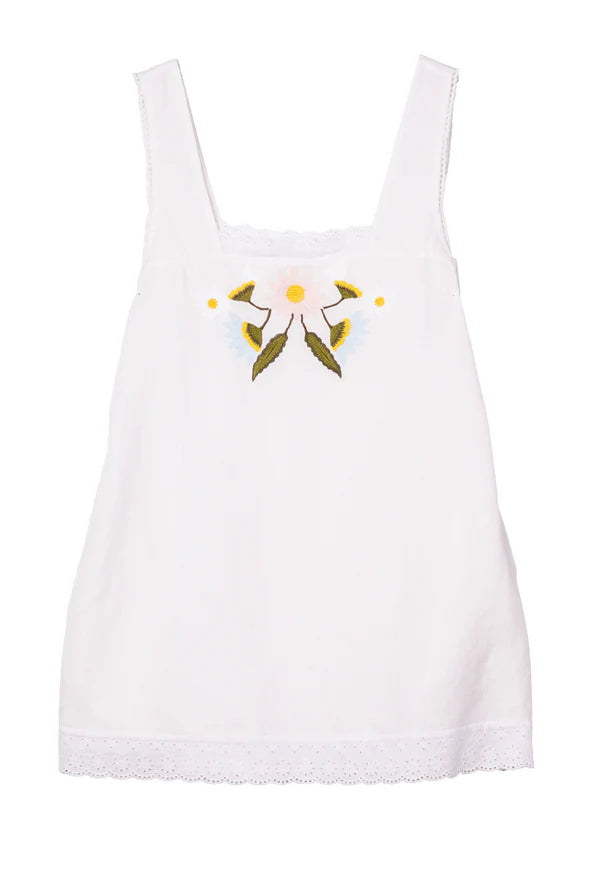 Ciao Lucia Dress Edeme Embroidered Linen Dress, White Soho-Boutique