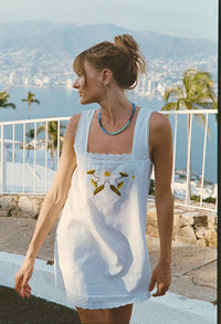 Ciao Lucia Dress Edeme Embroidered Linen Dress, White Soho-Boutique