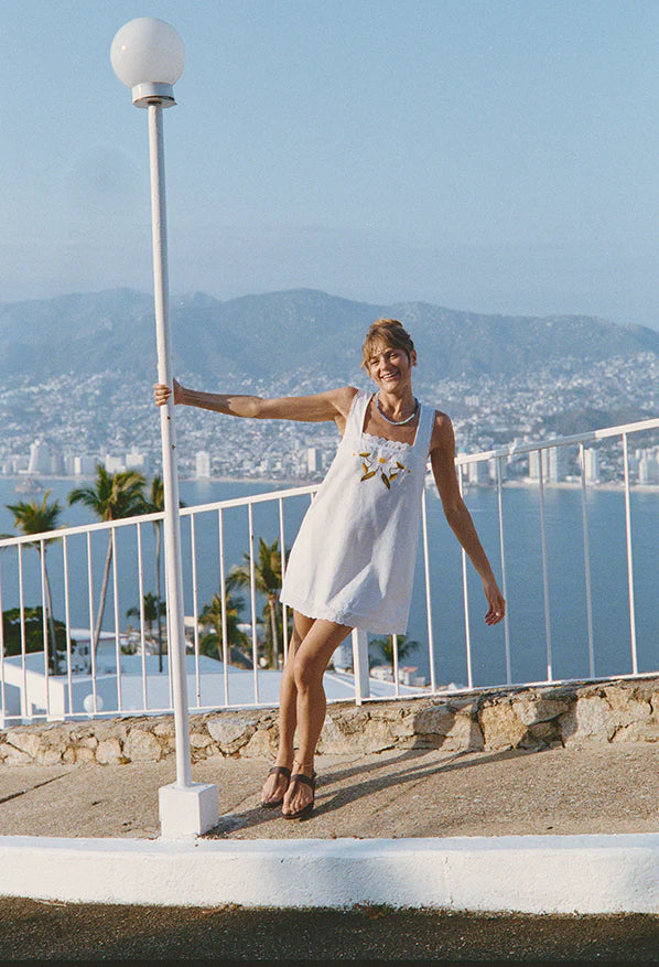Ciao Lucia Dress Edeme Embroidered Linen Dress, White Soho-Boutique