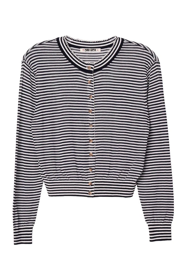 Ciao Lucia Top Hydra Cardigan, Midnight Stripe Soho-Boutique