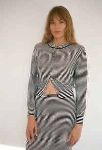 Ciao Lucia Top Hydra Cardigan, Midnight Stripe Soho-Boutique