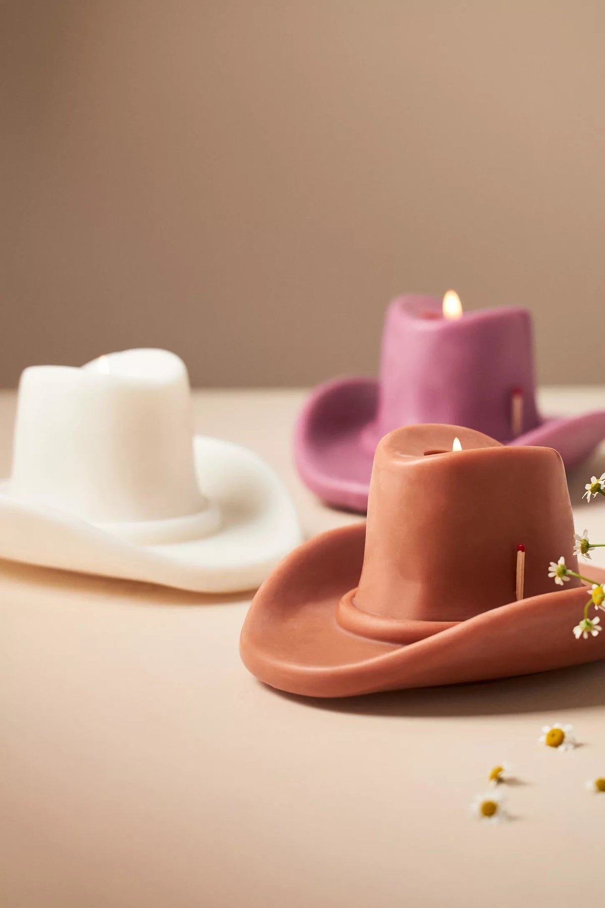 Davie Ocho Candle Belle Star Cowboy Hat Candle, Cognac Soho-Boutique