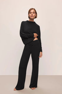 Eberjey Pajamas Cozy Time Pant, Black Soho-Boutique