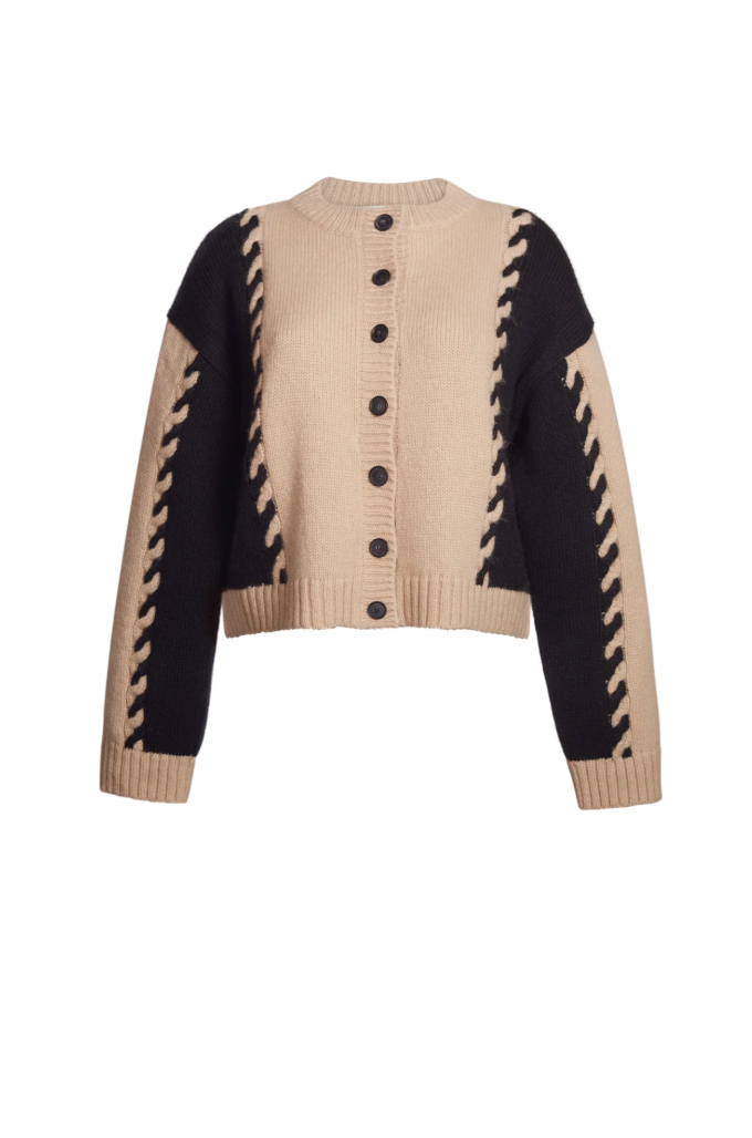 Eleven Six Cardigan Daria Cardi, Pale Camel/Black Combo Soho-Boutique