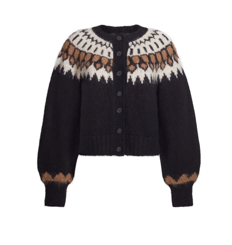 Eleven Six Cardigan Starla Cardi, Black/Ivory/Camel Combo Soho-Boutique