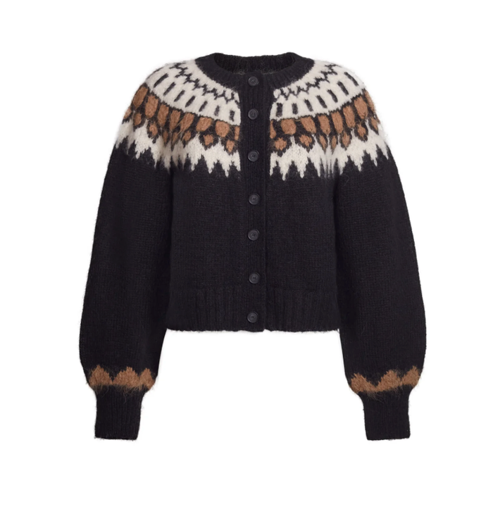 Eleven Six Cardigan Starla Cardi, Black/Ivory/Camel Combo Soho-Boutique