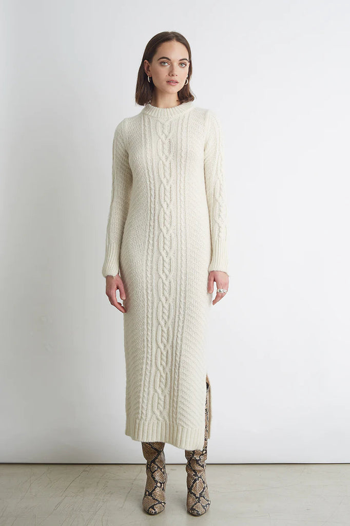 Eleven Six Dress Lora Sweater Dress, Ivory Soho-Boutique