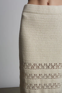 Eleven Six Skirt Lucia Crochet Skirt, Ivory/Black Soho-Boutique