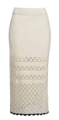 Eleven Six Skirt Lucia Crochet Skirt, Ivory/Black Soho-Boutique