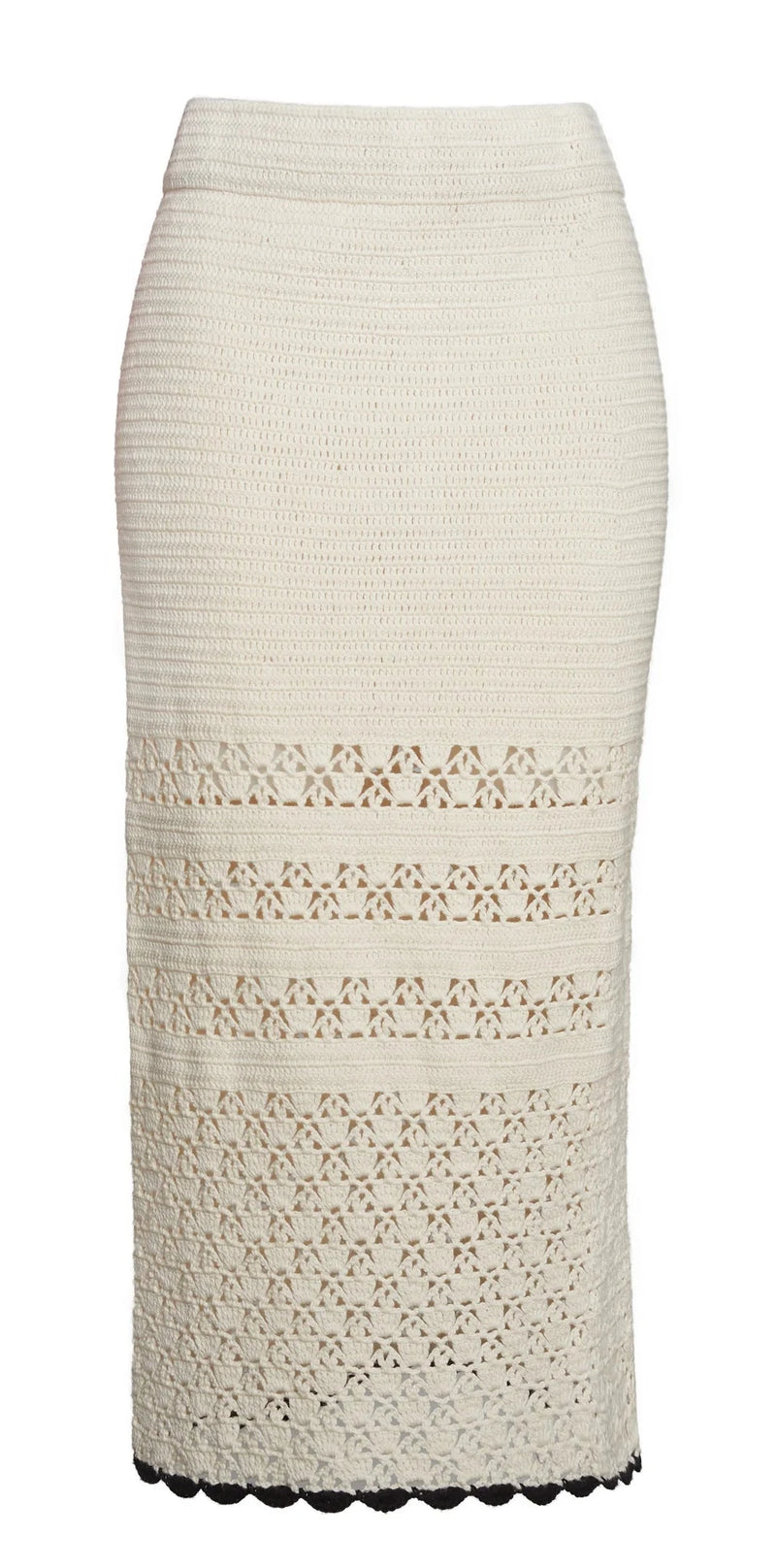 Eleven Six Skirt Lucia Crochet Skirt, Ivory/Black Soho-Boutique