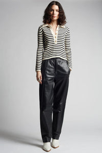 Eleven Six Sweater Elliot Sweater, Ivory Black Stripe Soho-Boutique