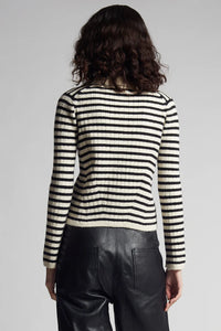 Eleven Six Sweater Elliot Sweater, Ivory Black Stripe Soho-Boutique