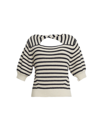 Eleven Six Sweater Iris Sweater, Ivory Black Stripe Soho-Boutique