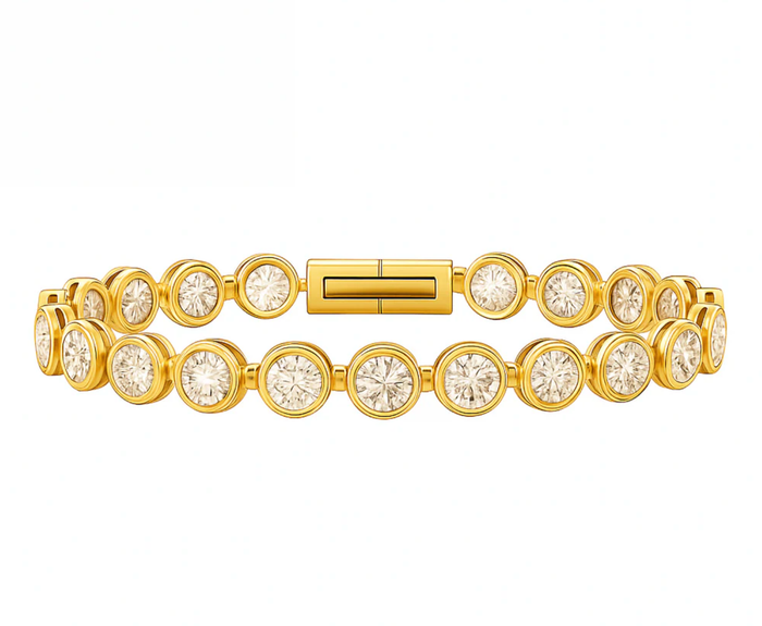 ELLIE VAIL Bracelet Caella Bezel Tennis Bracelet, Gold Soho-Boutique
