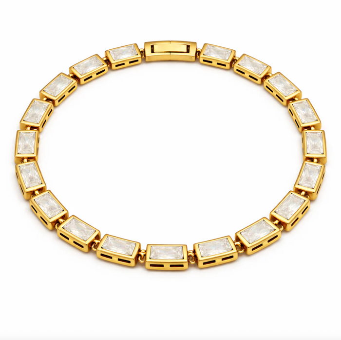 ELLIE VAIL Bracelet Monroe Baguette Bezel Tennis Chain Bracelet, Gold Soho-Boutique