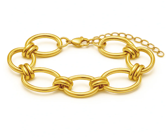 ELLIE VAIL Bracelet Ruby Oval Chain Bracelet, Gold Soho-Boutique