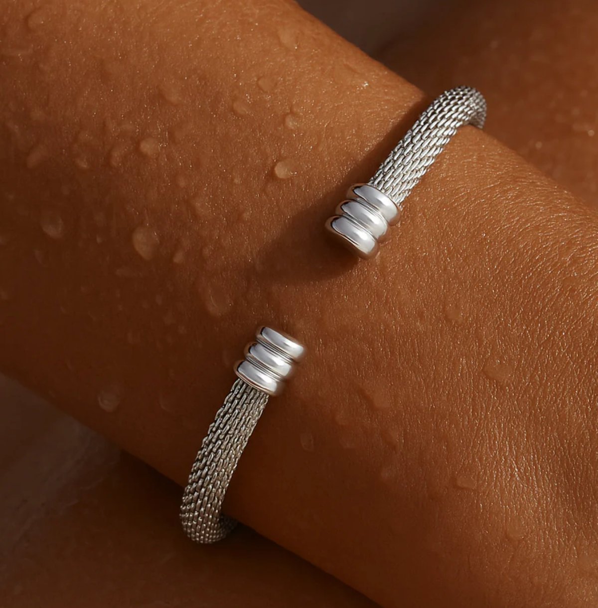 ELLIE VAIL Bracelet Sinclair Mesh Cuff Bracelet, Silver Soho-Boutique