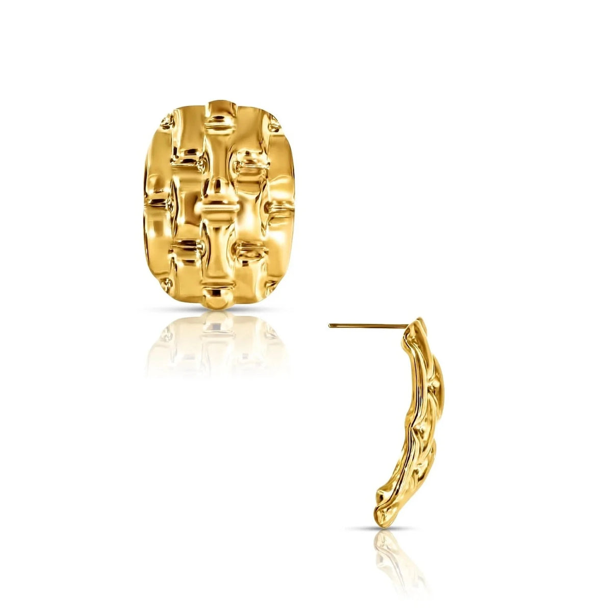 ELLIE VAIL Earrings Adley Hammered Drop Earring, Gold Soho-Boutique