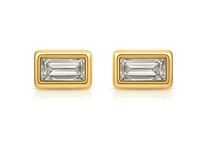 ELLIE VAIL Earrings Bardot Baguette Stud Earring, Gold Soho-Boutique