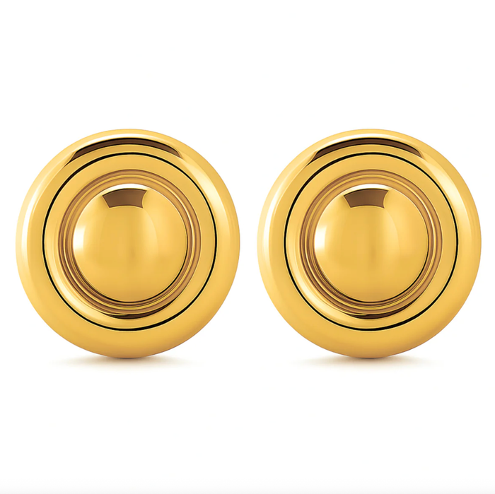 ELLIE VAIL Earrings Baylin Round Button Earring, Gold Soho-Boutique