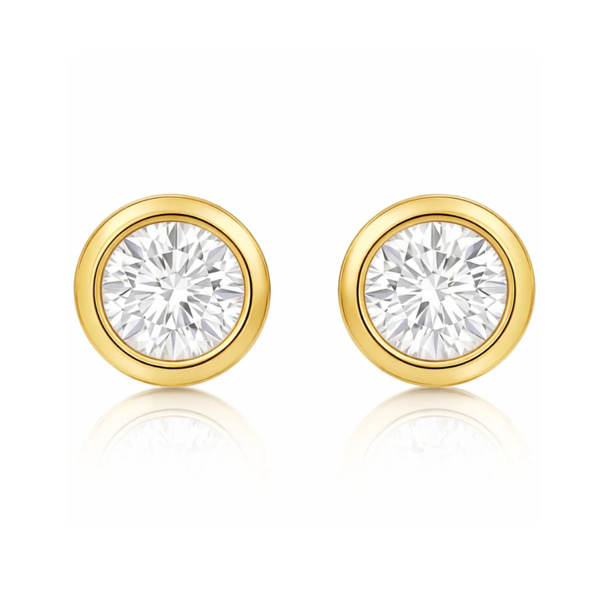 ELLIE VAIL Earrings Cateana Bezel Stud Earring, Gold Soho-Boutique