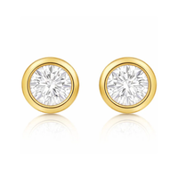 ELLIE VAIL Earrings Cateana Bezel Stud Earring, Gold Soho-Boutique