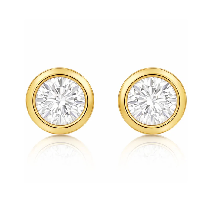 ELLIE VAIL Earrings Cateana Bezel Stud Earring, Gold Soho-Boutique