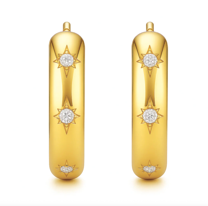 ELLIE VAIL Earrings Darby Sunburst Hoop Earring, Gold Soho-Boutique