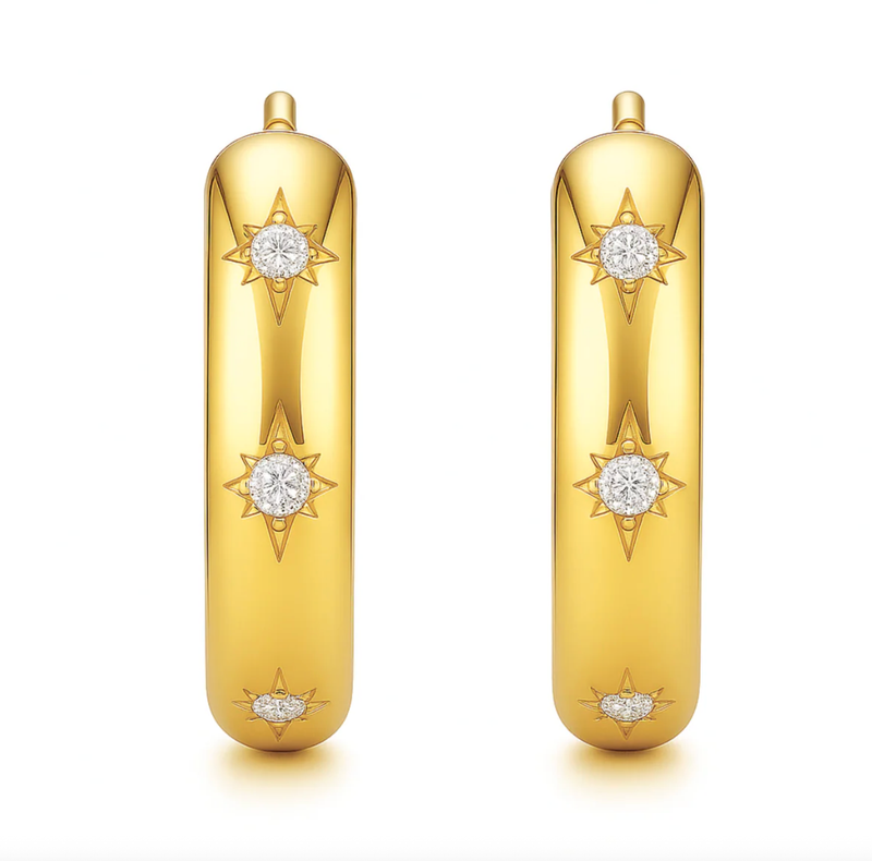 ELLIE VAIL Earrings Darby Sunburst Hoop Earring, Gold Soho-Boutique