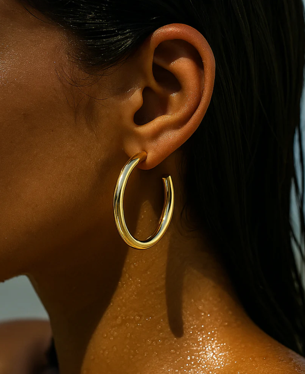 ELLIE VAIL Earrings Flora Large Gold Hoop Soho-Boutique