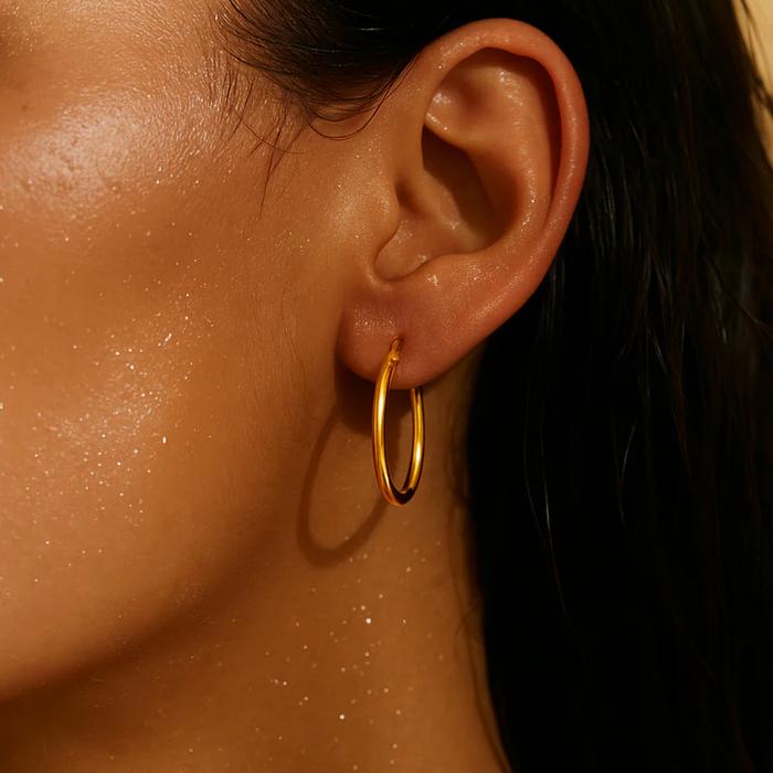 ELLIE VAIL Earrings Laurette Medium Hoop Earring, Gold Soho-Boutique