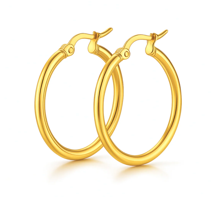 ELLIE VAIL Earrings Laurette Medium Hoop Earring, Gold Soho-Boutique