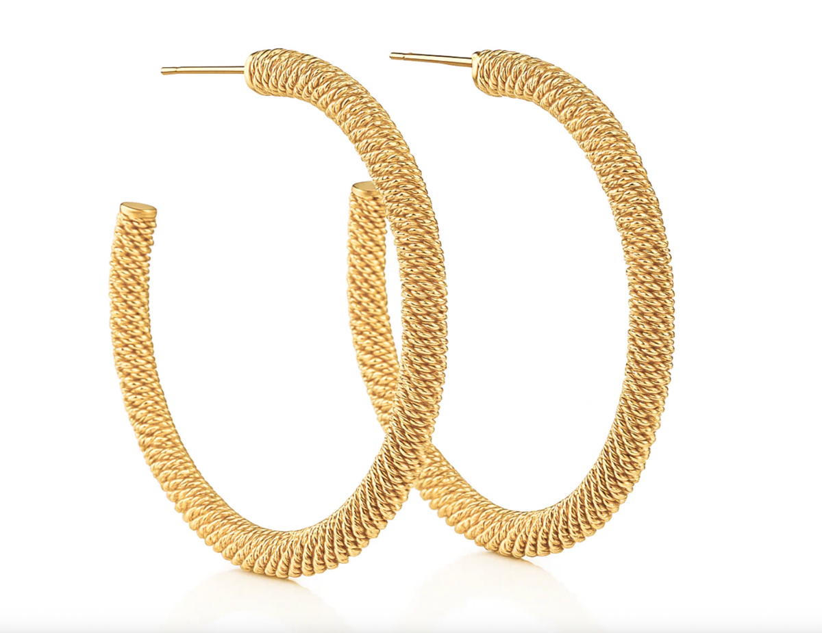 ELLIE VAIL Earrings Lou Large Mesh Hoop Earring, Gold Soho-Boutique